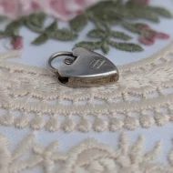 Vintage Sterling Silver Love Heart Padlock Charm Pendant 1976 - Image 2