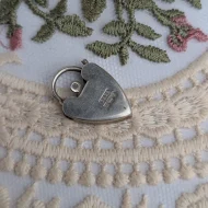 Vintage Sterling Silver Love Heart Padlock Charm Pendant 1976 - Image 3