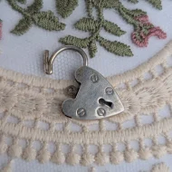 Vintage Sterling Silver Love Heart Padlock Charm Pendant 1976 - Image 4