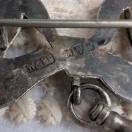 Antique Sterling Silver Bow Dog Clip Albert Chain Brooch Pin Chester Hallmark - Image 9