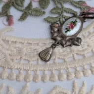 Antique Charles Horner Enamel Pendant Rose Flower - Image 5