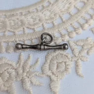 Vintage Silver Fancy T Bar Charm Pendant - Image 4