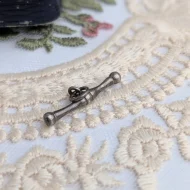 Vintage Silver Fancy T Bar Charm Pendant - Image 2