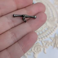 Vintage Silver Fancy T Bar Charm Pendant - Image 3