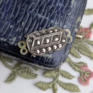 Vintage Silver Marcasite Safety Art Deco Clasp