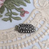 Vintage Silver Marcasite Safety Art Deco Clasp - Image 9