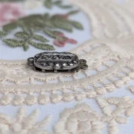 Vintage Silver Marcasite Safety Art Deco Clasp - Image 3