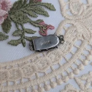 Vintage Silver Marcasite Safety Art Deco Clasp - Image 6