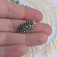 Vintage Silver Marcasite Safety Art Deco Clasp - Image 7