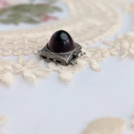 Vintage Silver Cabochon Dome Amethyst Box Clasp - Image 7