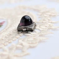Vintage Silver Cabochon Dome Amethyst Box Clasp - Image 8