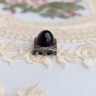 Vintage Silver Cabochon Dome Amethyst Box Clasp - Image 9
