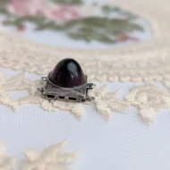 Vintage Silver Cabochon Dome Amethyst Box Clasp - Image 2