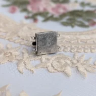 Vintage Silver Cabochon Dome Amethyst Box Clasp - Image 3