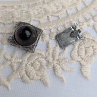 Vintage Silver Cabochon Dome Amethyst Box Clasp - Image 4