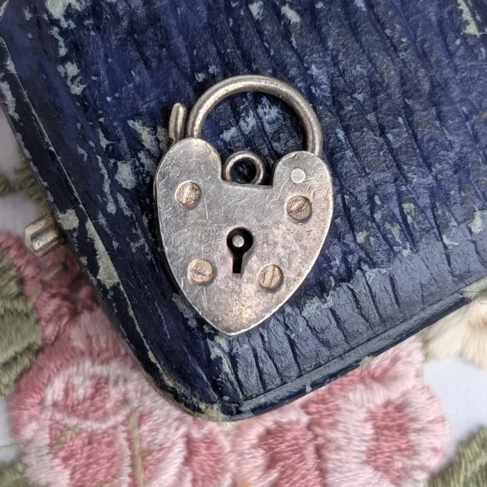 Vintage Sterling Silver Love Heart Padlock Charm Pendant 1979