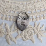 Vintage Sterling Silver Love Heart Padlock Charm Pendant 1979 - Image 6