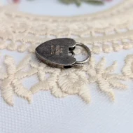 Vintage Sterling Silver Love Heart Padlock Charm Pendant 1979 - Image 8