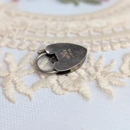 Vintage Sterling Silver Love Heart Padlock Charm Pendant 1979 - Image 9