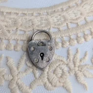 Vintage Sterling Silver Love Heart Padlock Charm Pendant 1979 - Image 2