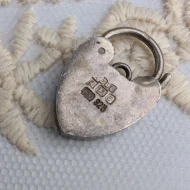 Vintage Sterling Silver Love Heart Padlock Charm Pendant 1979 - Image 3