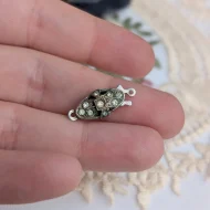 Vintage Silver Paste Safety Clasp Findings - Image 4