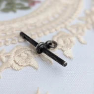 Antique Sterling Silver T Bar Pendant 1922 - Image 7