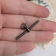 Antique Sterling Silver T Bar Pendant 1922 - Image 5