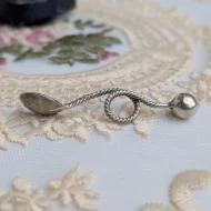 Antique Silver Salt Coin Spoon 10 Ore 1875 - Image 5