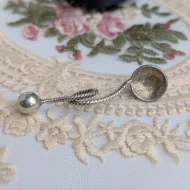 Antique Silver Salt Coin Spoon 10 Ore 1875 - Image 7