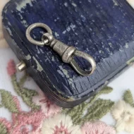 Antique Sterling Silver Dog Clip Clasp Charm Pendant