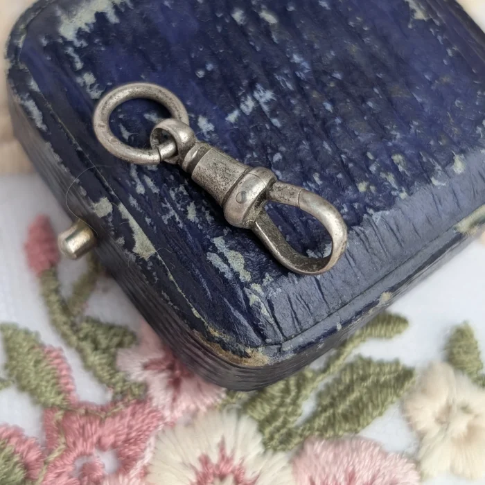 Antique Sterling Silver Dog Clip Clasp Charm Pendant