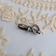 Antique Sterling Silver Dog Clip Clasp Charm Pendant - Image 2