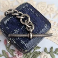 Antique Sterling Silver T Bar and Chain