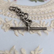 Antique Sterling Silver T Bar and Chain - Image 7