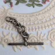 Antique Sterling Silver T Bar and Chain - Image 8