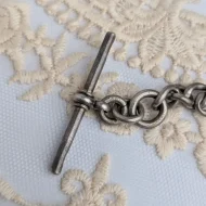 Antique Sterling Silver T Bar and Chain - Image 9