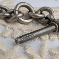 Antique Sterling Silver T Bar and Chain - Image 2