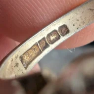 Vintage Sterling Silver Garnet Ring Bark Hallmarked 1979 - Image 11
