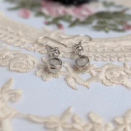 Vintage Silver Moonstone Dangle Drop Earrings - Image 3