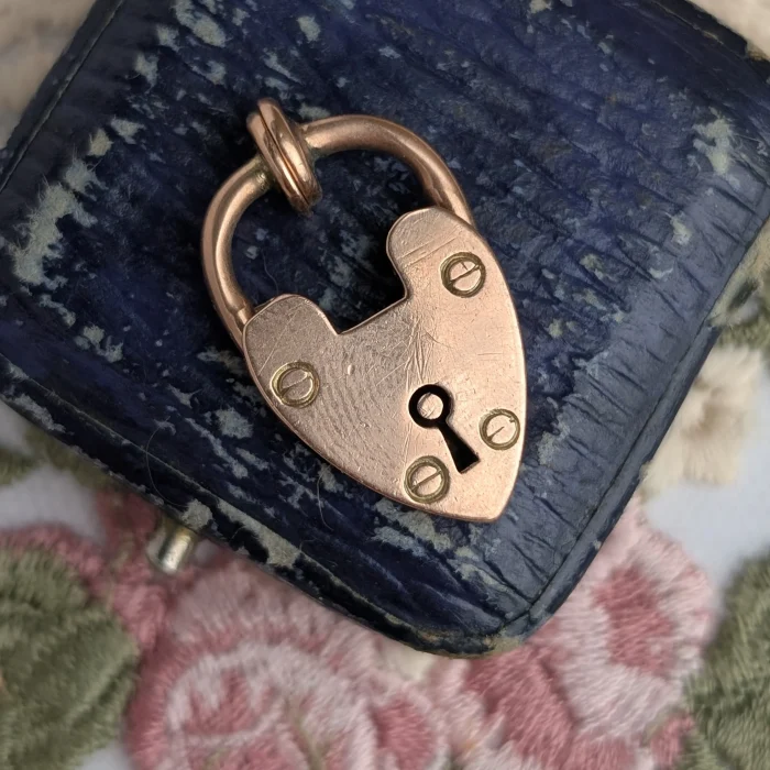 Antique Rare Rose Gold Heart Padlock