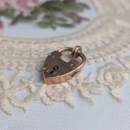 Antique Rare Rose Gold Heart Padlock, 9ct Gold - Image 6