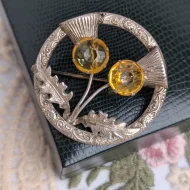 Vintage Sterling Silver Scottish Thistle Brooch Ward Bros