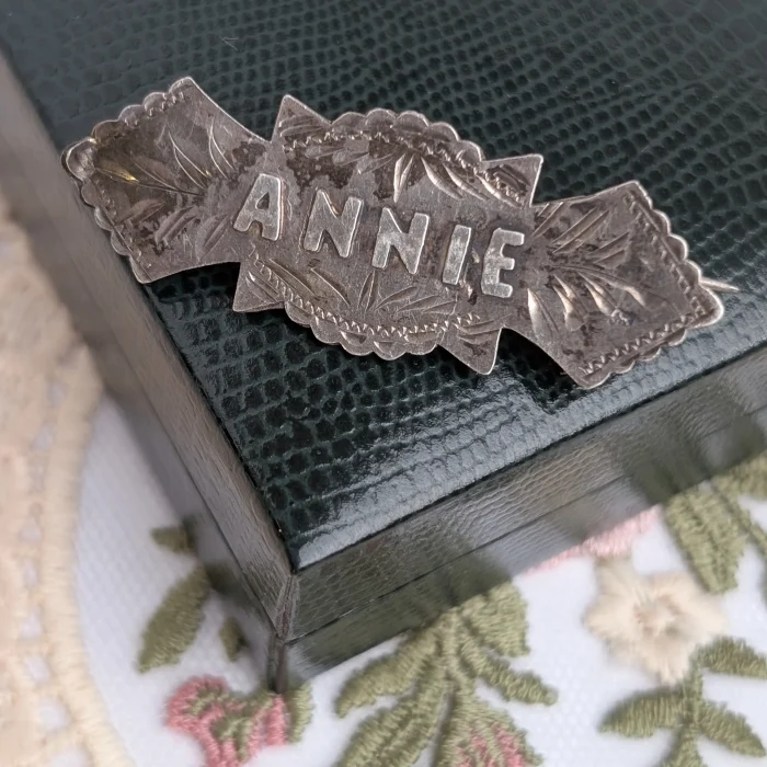 Antique Sterling Silver Annie Edwardian Brooch Chester Hallmark 1910