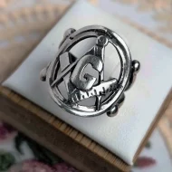Vintage Masonic Letter G Sterling Silver Ring