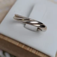 Vintage Sterling Silver Wave Twist Band Ring Minimalist Stacker