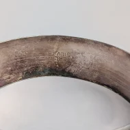 Vintage Sterling Silver Buckle Bangle Charles Horner Wide Ornate Floral Etched - Image 7
