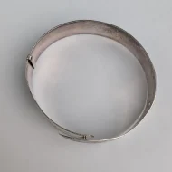 Vintage Sterling Silver Buckle Bangle Charles Horner Wide Ornate Floral Etched - Image 11