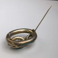 Antique Silver Scottish Malachite Large Knot Brooch Victorian Ornate Etched Pin - Image 10
