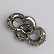Antique Silver Lovers Knot Brooch Victorian Etched Pin - Image 9